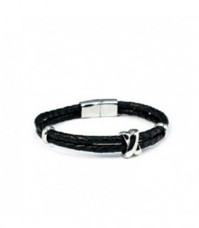PULSERA CUERO Y ACERO HOMBRE - ENSO CANARIAS - BRAH108