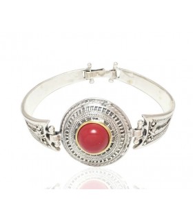 ANILLO PLATA CABOCHON CORAL - ALTANA - 11A0749