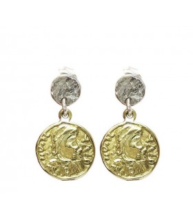 PENDIENTES DE PLATA CON MONEDA ANTIGUA - ALTANA - 11I0240