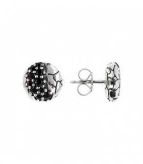 PENDIENTES PLATA CON PAVE ESPINELA NEGRA - ALBERT M. - WSOX00088.BS
