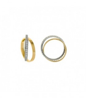 ALIANZA DOBLE - PLATA 925 BICOLOR CON CIRCONITAS - SALVATORE - 136S0278