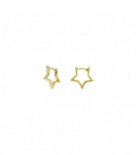 Pendientes en Plata 925. Chapado oro amarillo liso en forma de estrella - SALVATORE - 213A0251