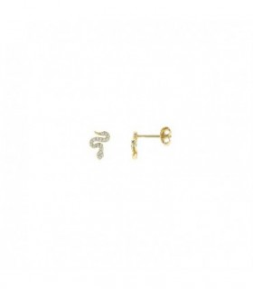 Mini earrings in 925 Sterling Silver. Yellow gold plated snakes - SALVATORE - 213A0261