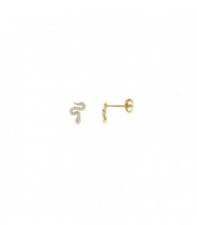 Mini pendientes en Plata de Ley 925. Serpientes chapadas en oro amarillo - SALVATORE - 213A0261