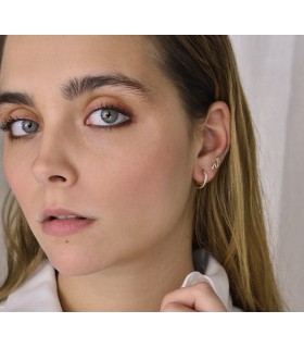 Mini pendientes en Plata de Ley 925. Serpientes chapadas en oro amarillo - SALVATORE - 213A0261