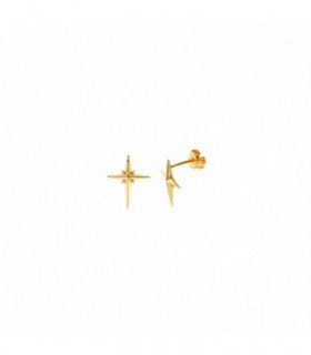 Smooth yellow gold plated 925 sterling silver earrings - SALVATORE - 224A0112