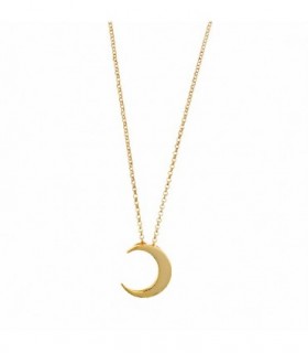 Solid 925 sterling silver plated yellow gold half moon necklace - Salvatore - 224C0080