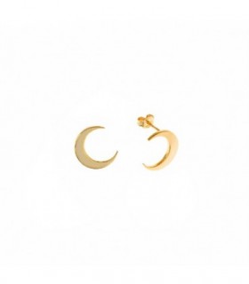 925 silver plated smooth yellow gold half moon earrings - Salvatore - 224A0110