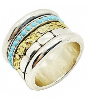 ANILLO ANTIESTRES PLATA y TURQUESA - ALTANA - 11A0625