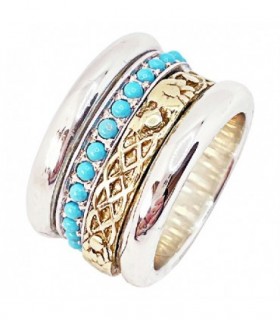 ANILLO ANTIÉSTRES PLATA Y TURQUESA - ALTANA - 11A0700