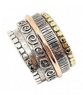 ANILLO ANTIÉTRES TRICOLOR PLATA - ALTANA - 11A0737B