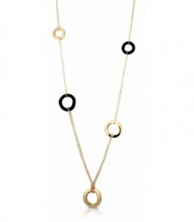 Collar en plata de Ley 925 chapado oro rosa y rodiado negro - Largo 80 cm - MEDITERRANEO - H82RTC01