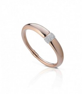 Pulsera rigida en plata de Ley 925 chapado oro rosa con pave de circonitas - MEDITERRANEO - H109RZBB01