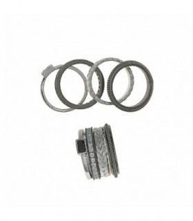 Sterling silver ring with ruthenium - 4 alliances with white zircons and one black -SALVATORE - 211S0108