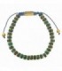 Bracelet with alternating discs in golden steel and green turquoise - SALVATORE - 263PM011