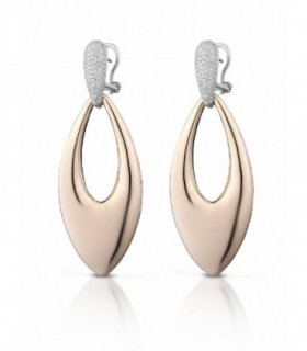 Pendientes en plata de Ley 925 chapado oro rosa. Gota con pave circonitas - MEDITERRANEO - H60RO01