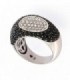 WHITE GOLD RING WITH DIAMOND AND BLACK SAPPHIRES - ROBERTO COIN - 0296254