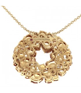 GOLD NECKLACE WITH DIAMONDS, SAPPHIRES and CITRINES - ROBERTO COIN - 0347208