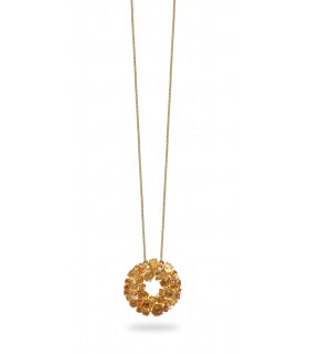 GOLD NECKLACE WITH DIAMONDS, SAPPHIRES and CITRINES - ROBERTO COIN - 0347208