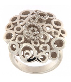 ANILLO DE ORO BLANCO CON DIAMANTES - ROBERTO COIN - 0427443