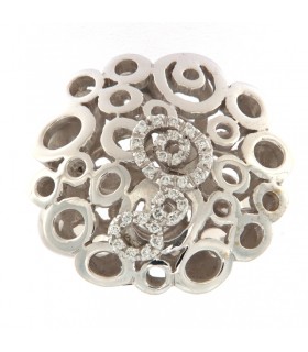 ANILLO DE ORO BLANCO CON DIAMANTES - ROBERTO COIN - 0427443