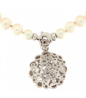 NECKLACE WHITE GOLD AND DIAMONDS - ROBERTO COIN - 042434