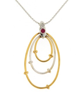 GOLD 750 mls BICOLOR NECKLACE WITH DIAMONDS - FANTASY COLLECTION - ROBERTO COIN - 0044473