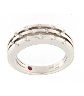 ANILLO ORO BLANCO 750 mls CON DIAMANTES - COLECCIÓN CLÁSICA - ROBERTO COIN - 0035410