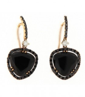 PENDIENTES ORO ROSA DIAMANTES Y ONIX - CARBERONIA - 0380322