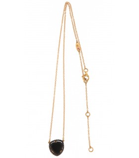 ROSE GOLD NECKLACE WITH DIAMONDS AND ONYX - CARBERONIA - 0379922