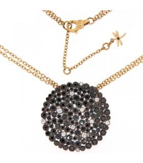 COLLAR ORO ROSA CON DIAMANTES BLANCOS Y NEGRO - CARBERONIA - 0323625