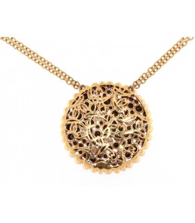 COLLAR ORO ROSA CON DIAMANTES BLANCOS Y NEGRO - CARBERONIA - 0323625