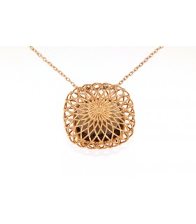 COLLAR DE ORO ROSA CON CUARZO FUME - ROBERTO COIN - 0427407