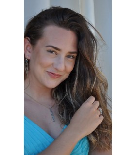 COLLAR DE ORO ROSA 18k - TOPACIO AZUL Y DIAMANTES - CARBERONIA - 0343104