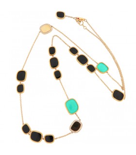 COLLAR ORO ROSA CON JADE Y DIAMANTES - ROBERTO COIN - 0424026