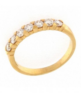 MEDIA ALIANZA DE 7 BRILLANTES EN ORO 750 MLS - CRESBER - 1010067414