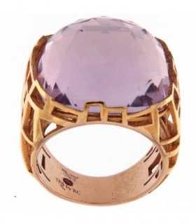 ANILLO PLATA CHAPADO ORO ROSA CON AMATISTA - FIFTH SEASON by ROBERTO COIN - SRV777RI0723