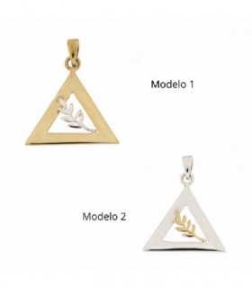 COLGANTE TRIANGULAR EN PLATA DE LEY CON RAMA DE ACACIA - PD.2BIC.M1
