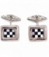 925 STERLING SILVER CUFFLINKS WITH ONYX AND MOTHER OF PEARL - GE103