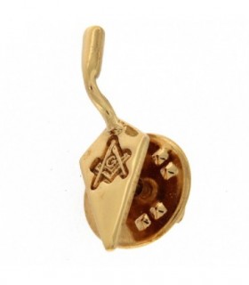 PIN CUCHARA DE ALBAÑIL EN PLATA DE LEY CHAPADO ORO AMARILLO - PIN.2MS1