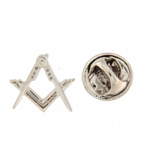 STERLING SILVER SQUARE AND COMPASS PIN - PIN.3MS2