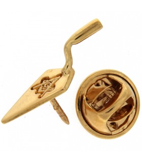 PIN CUCHARA DE ALBAÑIL EN PLATA DE LEY CHAPADO ORO AMARILLO - PIN.2MS1