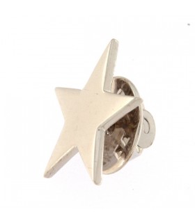 PIN ESTRELLA 5 PUNTAS EN PLATA DE LEY RODIADO - PIN.1MS2