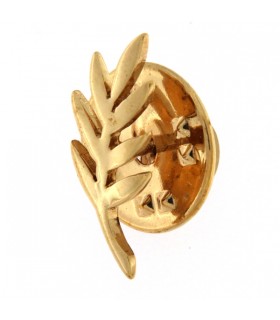 PIN CON RAMA DE ACACIA EN PLATA DE LEY CHAPADO ORO AMARILLO - PIN.5MS1