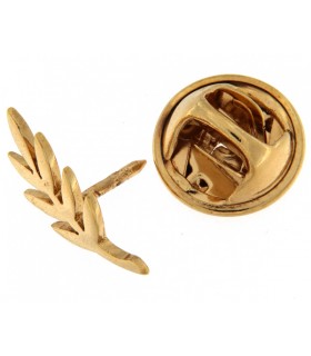 PIN CON RAMA DE ACACIA EN PLATA DE LEY CHAPADO ORO AMARILLO - PIN.5MS1