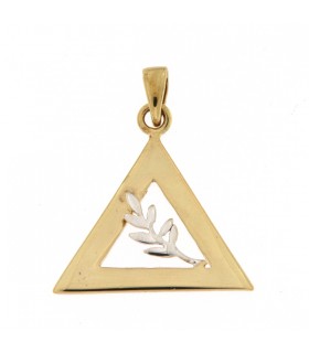 COLGANTE TRIANGULAR EN PLATA DE LEY CON RAMA DE ACACIA - PD.2BIC.M1