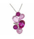 750MLS WHITE GOLD PENDANT WITH ALEXANDRITE, PINK TOURMALINE & DIAMONDS - CHANTALINE - PLC37BRP1