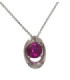 750ml White Gold Pendant and Chain with Alexandrite and Diamonds - CHANTALINE - PTC88P1