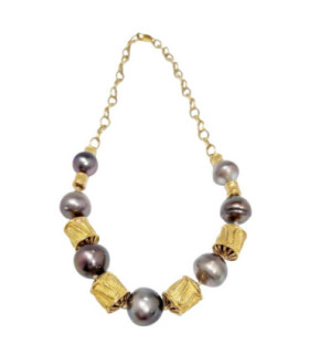 COLLAR DE ORO 750 mls CON PERLAS DE TAHITI - ISABELINO - C7081PER