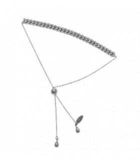 Silver bracelet with sliding chain and zircons - Salvatore - 136P0158